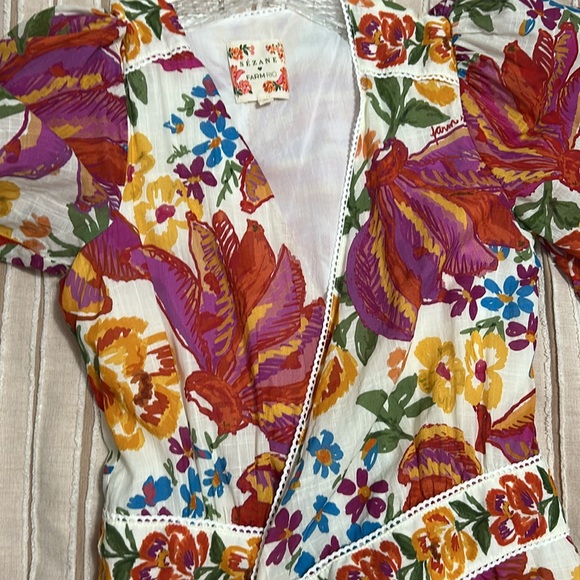 FARM Rio x Sezane Floral Wrap Mini Dress - Picture 3 of 5